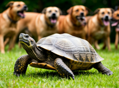 «Одна против стаи»: в Пензе черепаха отбилась от собак — мужчина не смог пройти мимо