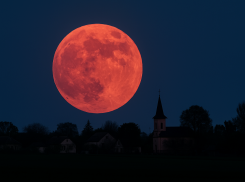 Над Херсонщиной вспыхнула «клубничная Луна»: приметы, редкость и как её увидели в этот раз