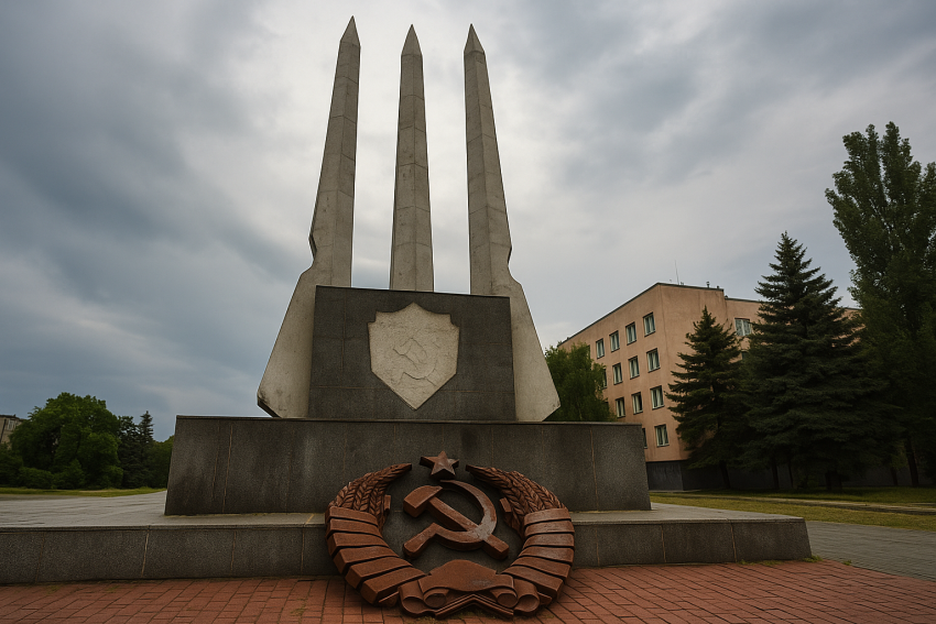 С Херсонского монумента победы «Три штыка» убрали советский герб