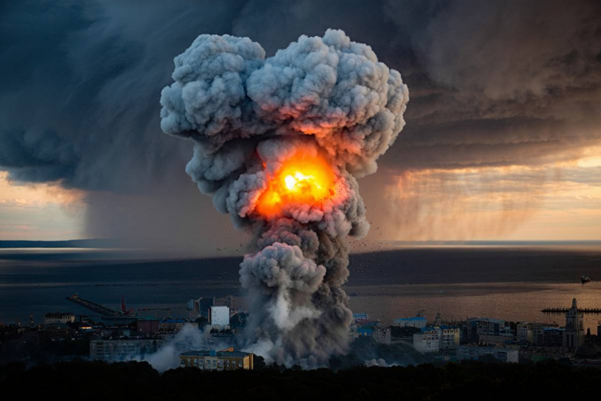 Появилось видео удара ВС РФ по штабу украинских сил на территории Херсона