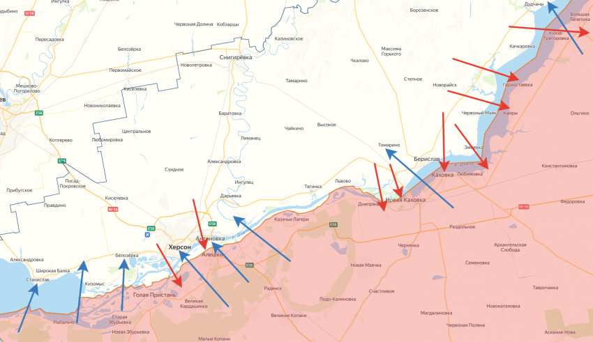 Территорию Херсонской области обстреляли больше 52 раз за сутки