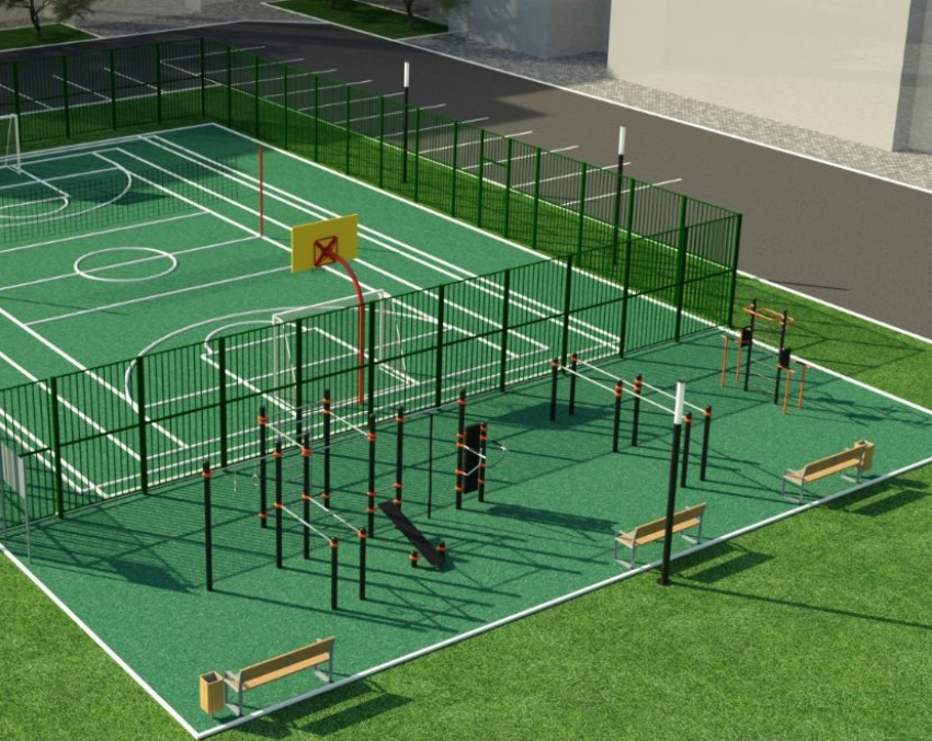 В Геническе строят новую спортплощадку, но есть нюансы 