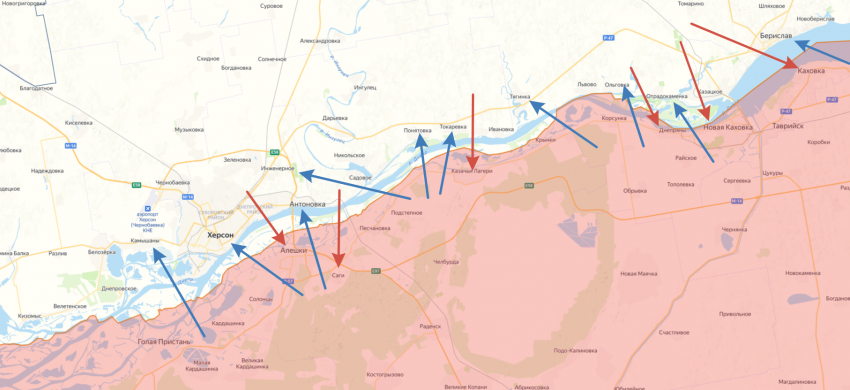 Почти 40 снарядов выпустили за сутки по левобережью в Херсонской области