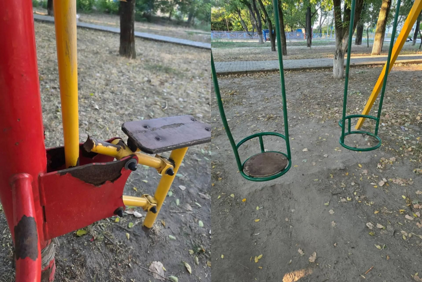 Жители Скадовска пожаловались на опасную детскую площадку в парке Шевченко
